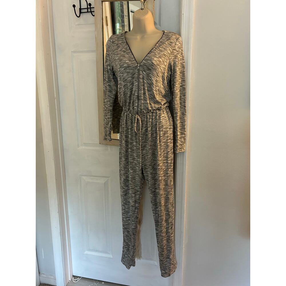 Charlotte Russe Spacedye Marled Knit Zipper Jumpsuit